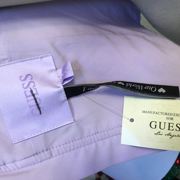 GUESS Metallic Tweed Corset Crop Top Adjustable Straps Zip Back Lined Lila S - Picture 8 of 8